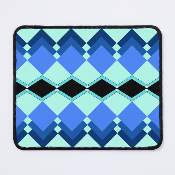 Artikelvorschau, Diamond Frenzy 2, Rautenform, Blau, Aquamarin, Schwarz, Muster, ästhetisch, originelles Design, einzigartig entworfen und verkauft von Ellecher23.