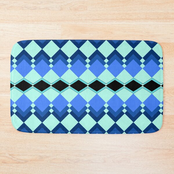 Artikelvorschau, Diamond Frenzy 2, Rautenform, Blau, Aquamarin, Schwarz, Muster, ästhetisch, originelles Design, einzigartig entworfen und verkauft von Ellecher23.