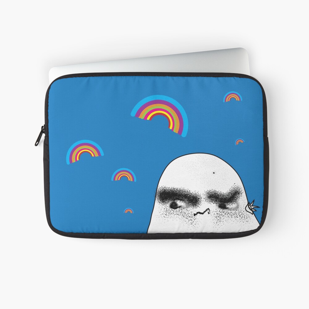 Angry Potato Man Growling at Rainbows Laptop Sleeve