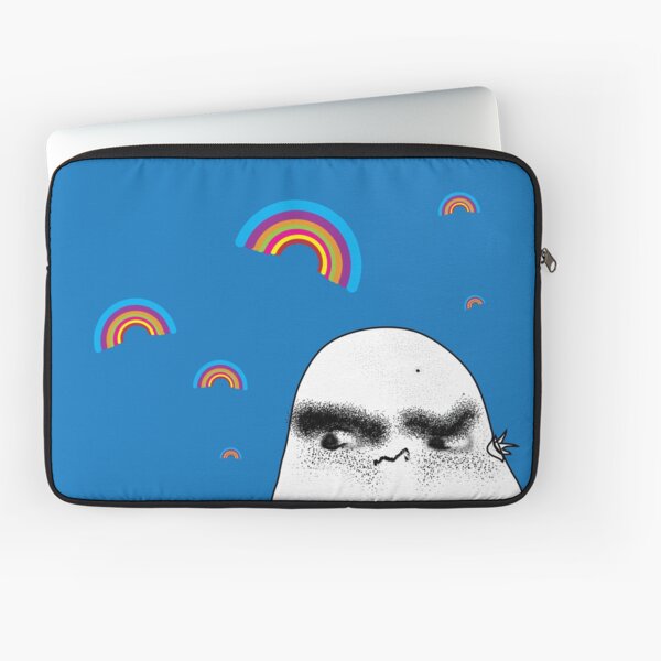 Angry Potato Man Growling at Rainbows Laptop Sleeve