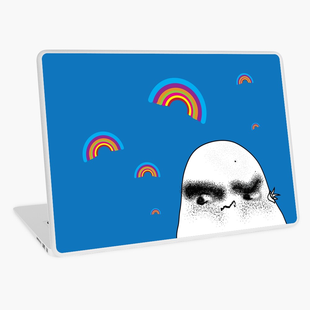 Angry Potato Man Growling at Rainbows Laptop Skin