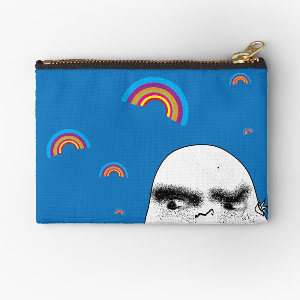 Angry Potato Man Growling at Rainbows Zipper Pouch