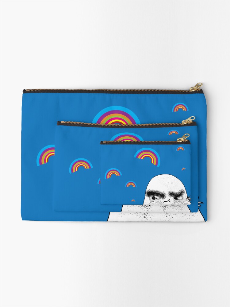 Alternate view of Angry Potato Man Growling at Rainbows Zipper Pouch
