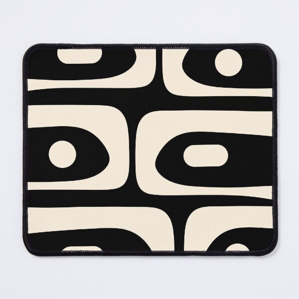 Item preview, Mid Century Modern Piquet Abstract Pattern Black and Almond Cream designed and sold by kierkegaard.