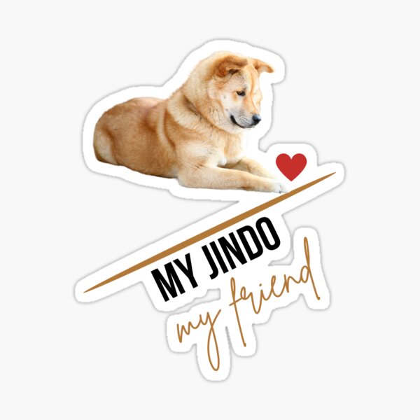 My Jindo, my friend | Korean Jindo pet dog products, white Sticker