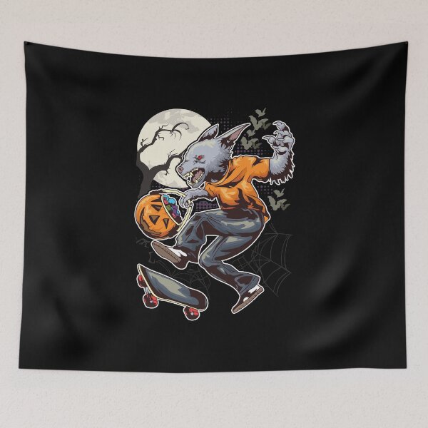 Item preview, Halloween Lychan Trick Or Treat Party Skateboarding Werewolf designed and sold by Andy8891.