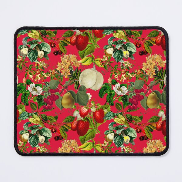 Item preview, Vintage fruit garden pattern, strawberries, vintage botanical, fruit pattern, red floral illustration designed and sold by ZeinabTaha.