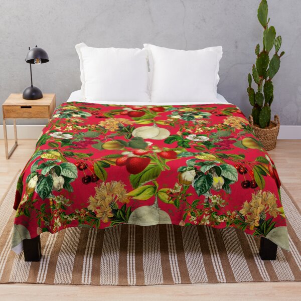 Item preview, Vintage fruit garden pattern, strawberries, vintage botanical, fruit pattern, red floral illustration designed and sold by ZeinabTaha.