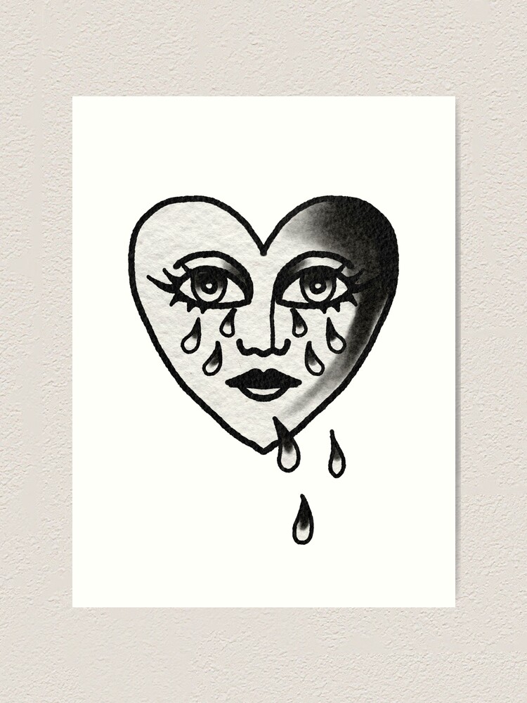 Crying Heart Tattoo Meaning  Inkspired Magazine