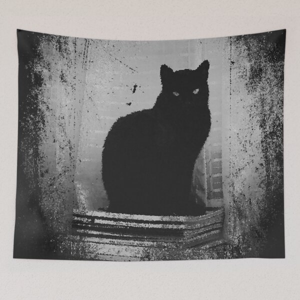 Item preview, Black Cat on a Pedestal designed and sold by TotallyRetroArt.