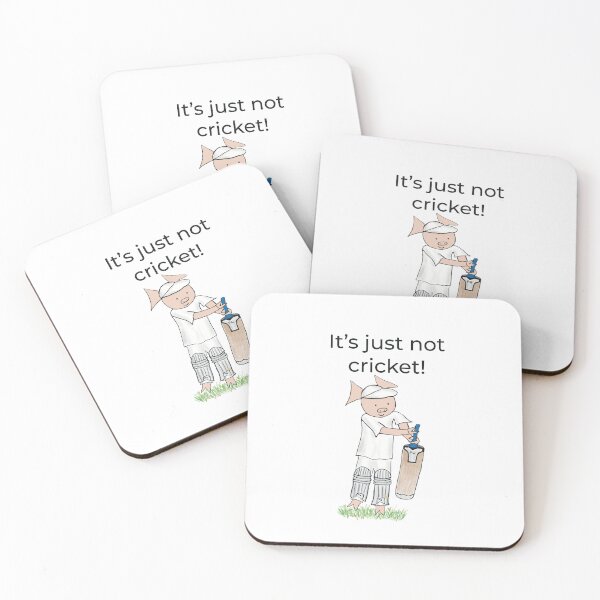 Item preview, It's just not cricket! Left handed pig cricket player, batter, white, old school. Cricket designed and sold by PiggingJapan.