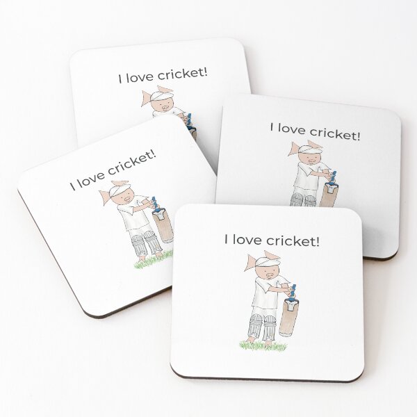 Item preview, I love cricket! Left handed pig cricket player, batter, white, old school. Cricket designed and sold by PiggingJapan.