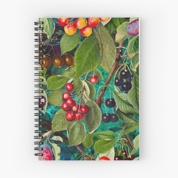 Item preview, Exotic tropical floral leaves and fruits, botanical pattern, tropical plants, turquoise fruit pattern designed and sold by ZeinabTaha.