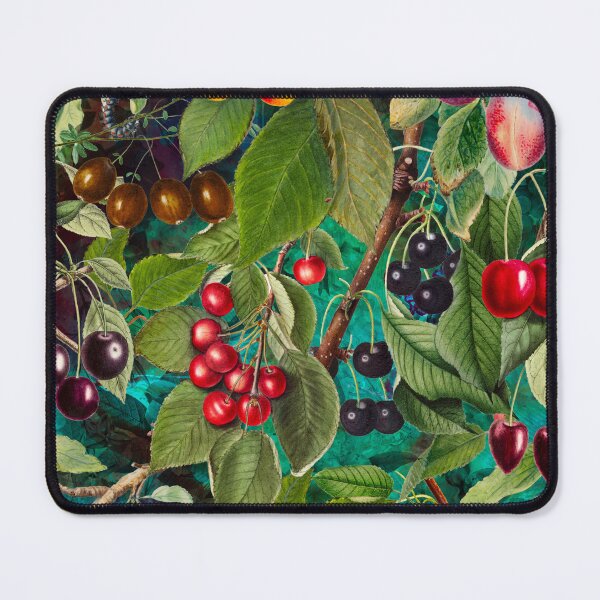 Item preview, Exotic tropical floral leaves and fruits, botanical pattern, tropical plants, turquoise fruit pattern designed and sold by ZeinabTaha.