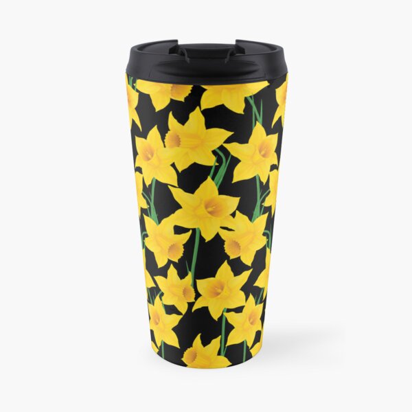 Yellow Daffodils Pattern Travel Coffee Mug