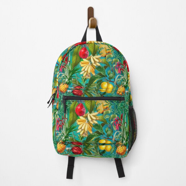 Item preview, Trendy banana floral leaves and fruits tropical pattern, botanical illustration, plants pattern, turquoise floral illustration designed and sold by ZeinabTaha.