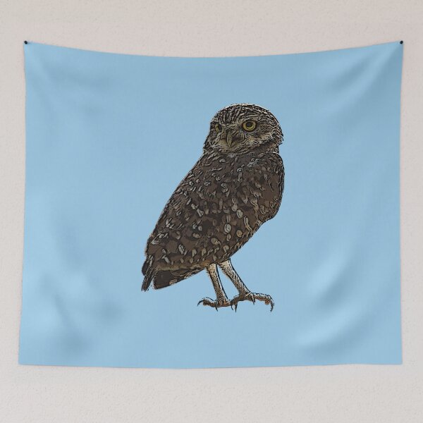 Item preview, A Burrowing Owl (Shoco) Black Alternate Design Painting Print designed and sold by designsasstultd.