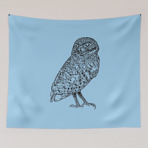 Item preview, A Burrowing Owl (Shoco) Black Design Painting Print designed and sold by designsasstultd.