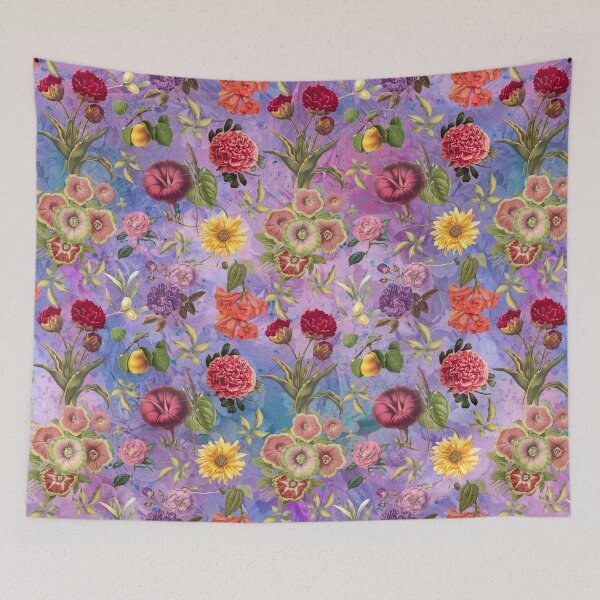 Item preview, Vintage flowers and roses exotic summer garden, botanical pattern, floral illustration, light purple vintage floral designed and sold by ZeinabTaha.