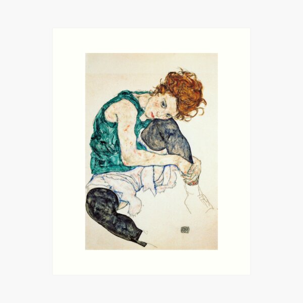 Egon Schiele Seated Woman with Bent Knee Art Print