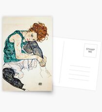 Egon Schiele Seated Woman with Bent Knee Postcards
