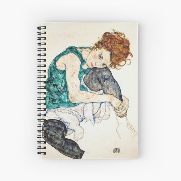 Egon Schiele Seated Woman with Bent Knee Spiral Notebook