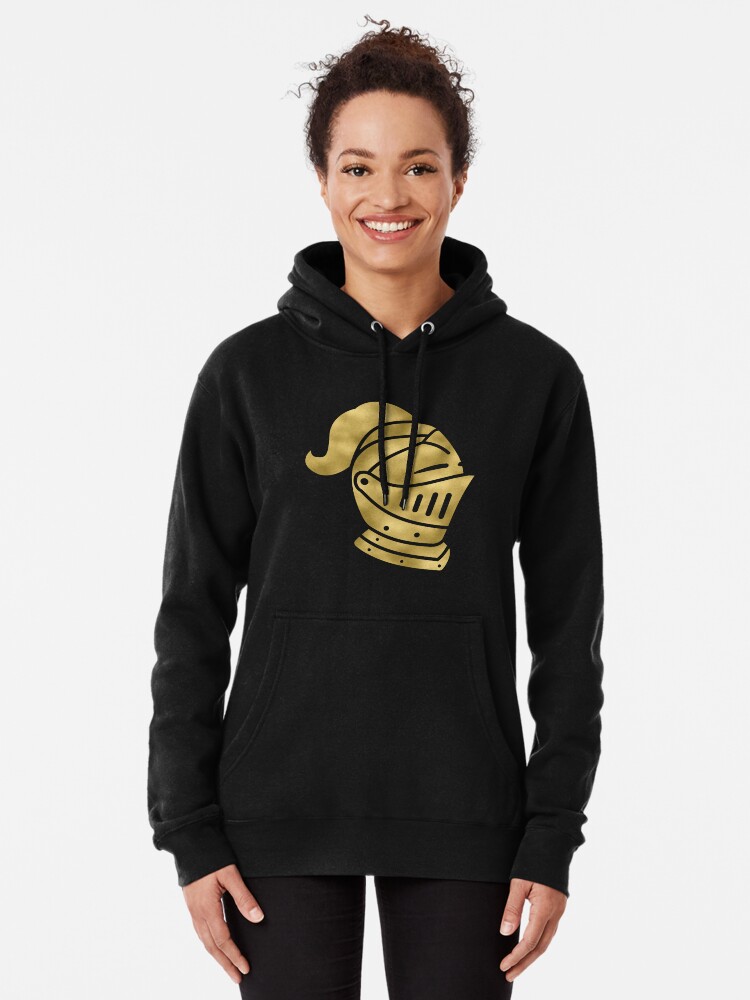 Metallic Gold Knight Helmet Pullover Hoodie