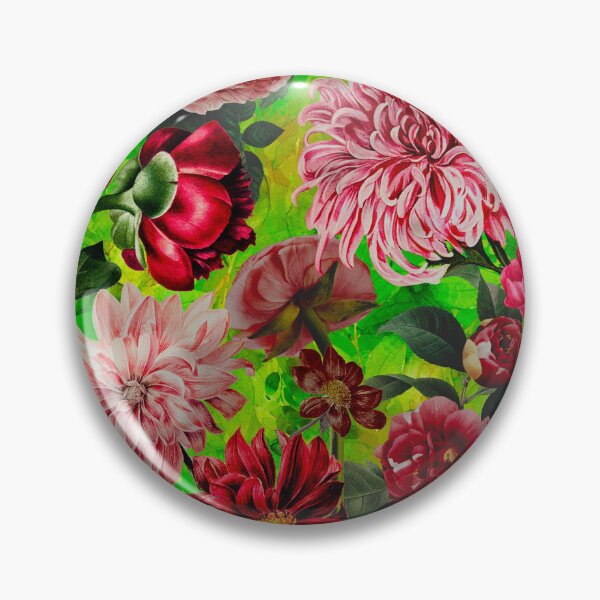 Artikelvorschau, Stilvoller Blumennachtgarten, Vintage-Blumen und Rosen, botanisches Blumenmuster, grünes Vintage-Botanik entworfen und verkauft von ZeinabTaha.