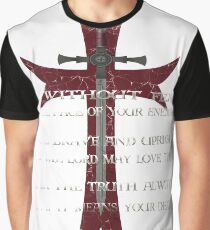 Camiseta gráfica Templario Cruz Medieval Camiseta