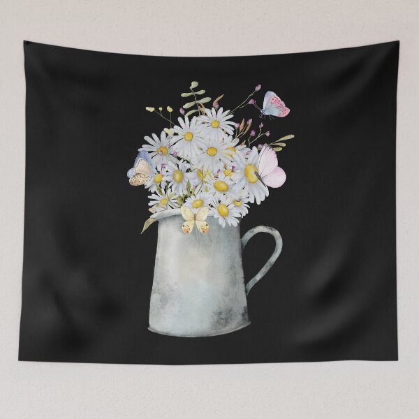 Item preview, Watercolor Bouquet Daisy Flowers And Butterflies designed and sold by virillanissa.