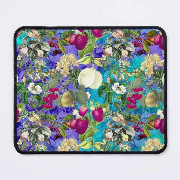 Item preview, Vintage fruit garden pattern, strawberries, vintage botanical, fruit pattern, purple turquoise floral illustration  designed and sold by ZeinabTaha.
