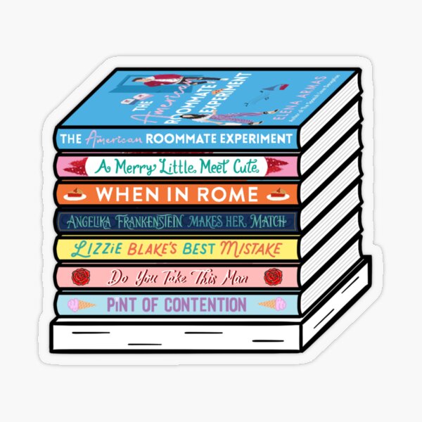 Boho Rom Com Book stack sticker / Book lover / reader trope / book obsessed  / bookish / booktok/ water bottle laptop fridge sticker