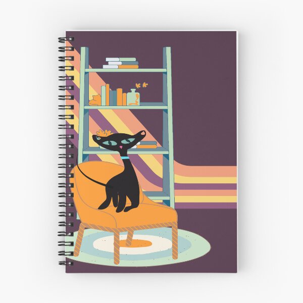 Item preview, Black Atomic Cat in the Centre of a Purple Retro Living Room  designed and sold by LisWilliams.