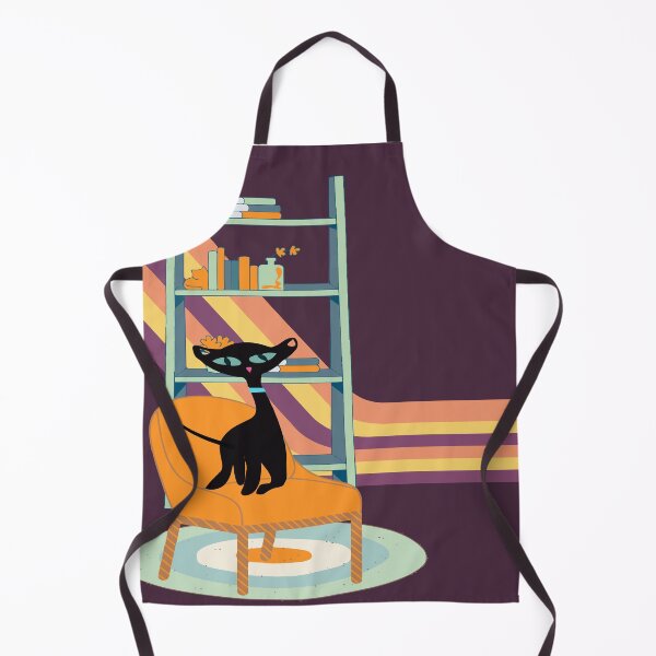 Item preview, Black Atomic Cat in the Centre of a Purple Retro Living Room  designed and sold by LisWilliams.