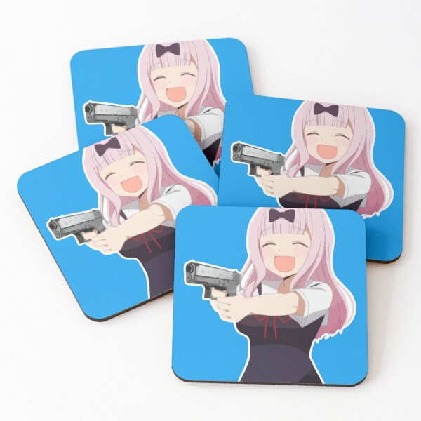 Item preview, Chika fujiwara holds a gun anime girl with a gun Sticker designed and sold by AbuVodena.