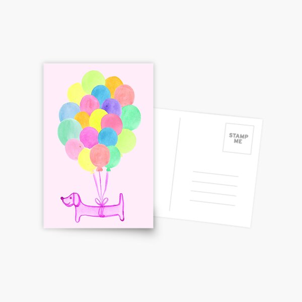 Pup Pup and Away! | Watercolour | Pink Postcard