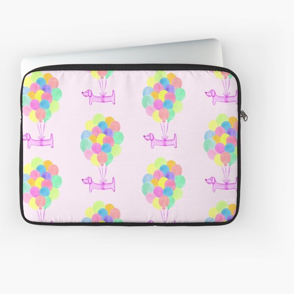 Pup Pup and Away! | Watercolour | Pink Laptop Sleeve