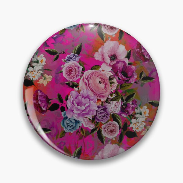 Artikelvorschau, Stilvolles blühendes Blumenparadies, Rosen und Blumen, botanisches Muster, Blumenillustration, Pflanzenmuster, rosa lila Blumen entworfen und verkauft von ZeinabTaha.