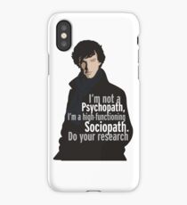 Sherlock - Psychopath/ Sociopath iPhone Case