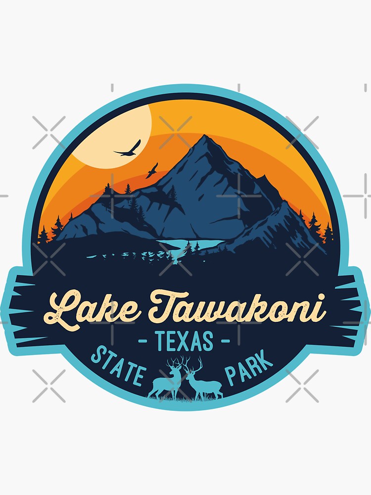 "Lake Tawakoni State Park Texas Vacation TX Souvenir Badge" Sticker for