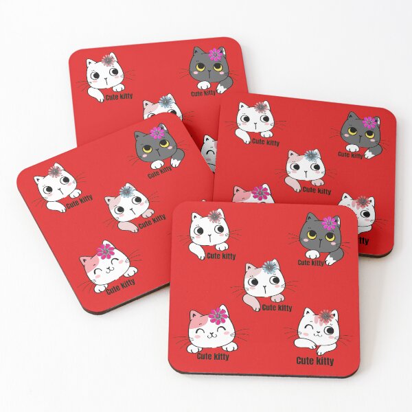 Item preview, Five pack of stickers of cute princess kittens adorned with flowers. Princess cat pack for girls. designed and sold by EMIPRINCESS.