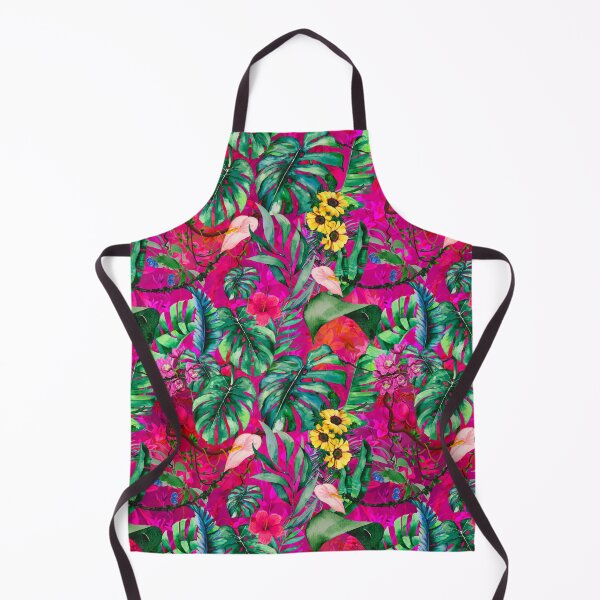 Item preview, Exotic pink fuchsia forest, leaves and flowers tropical pattern, botanical illustration, floral illustration designed and sold by ZeinabTaha.
