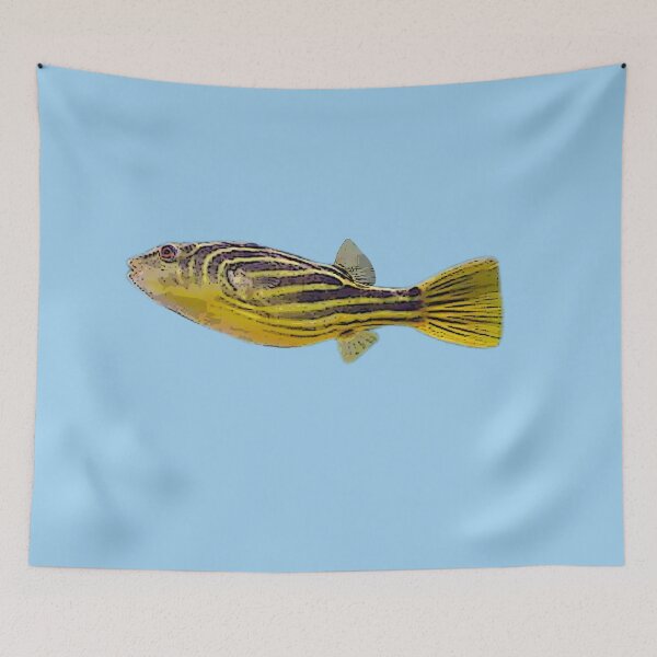 Item preview, A Fahaka Nile Pufferfish Color Design Painting Print designed and sold by designsasstultd.