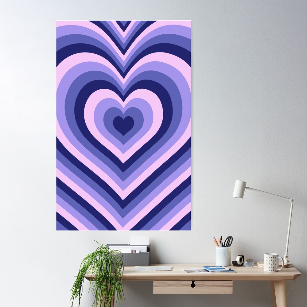 Dark Purple Powerpuff Heart Y2K Aesthetic Pattern Poster for Sale by  cieloarts