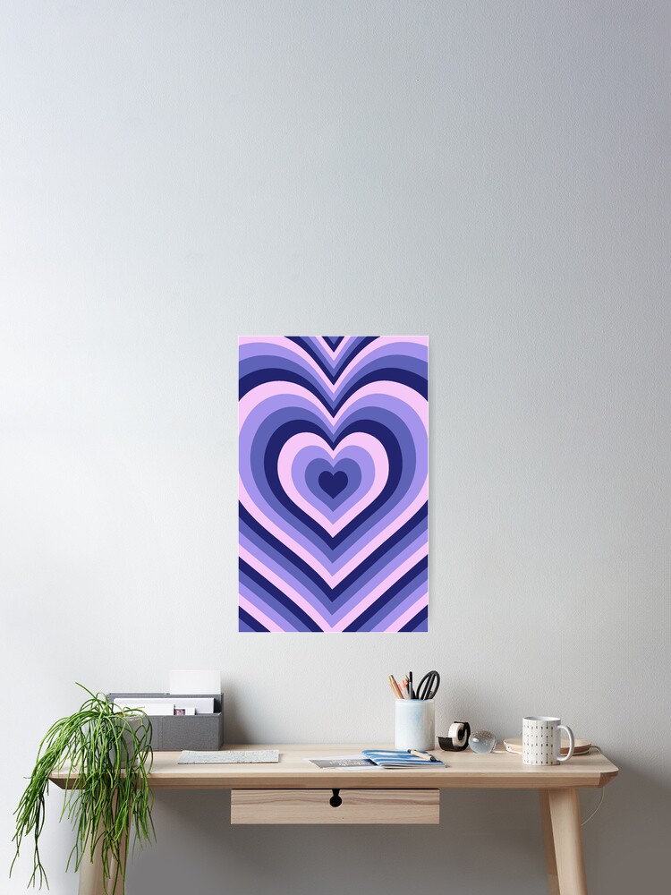 Dark Purple Powerpuff Heart Y2K Aesthetic Pattern Poster for Sale by  cieloarts