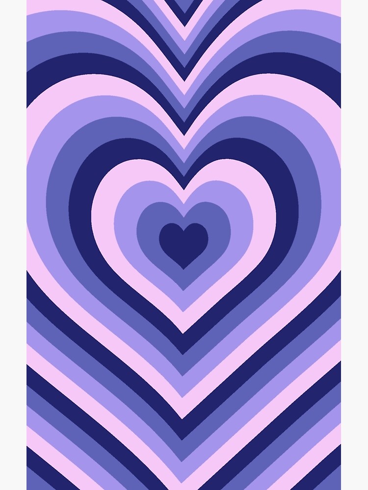 Dark Purple Powerpuff Heart Y2K Aesthetic Pattern Poster for Sale