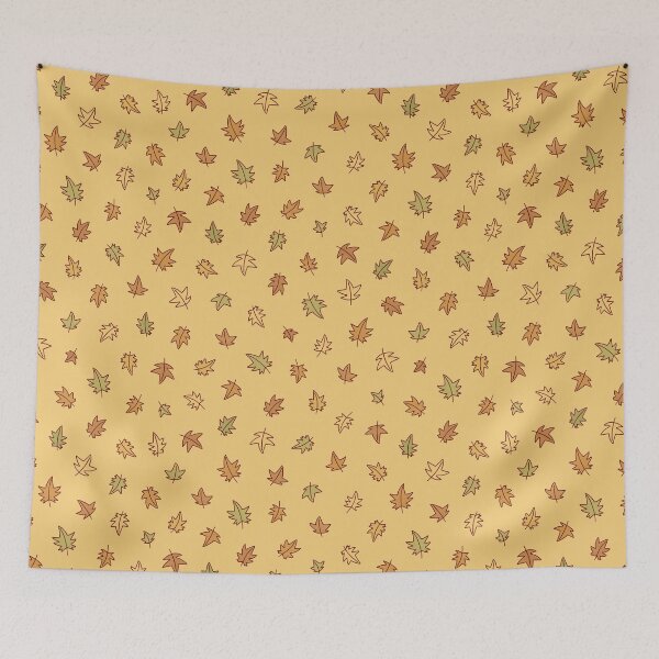 Item preview, autumn leaves falling cream yellow designed and sold by ofbutterflies.