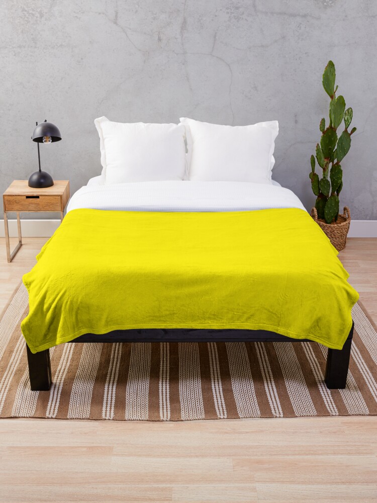 Beautiful Cushions Plain Canary Yellow Throw Blanket By