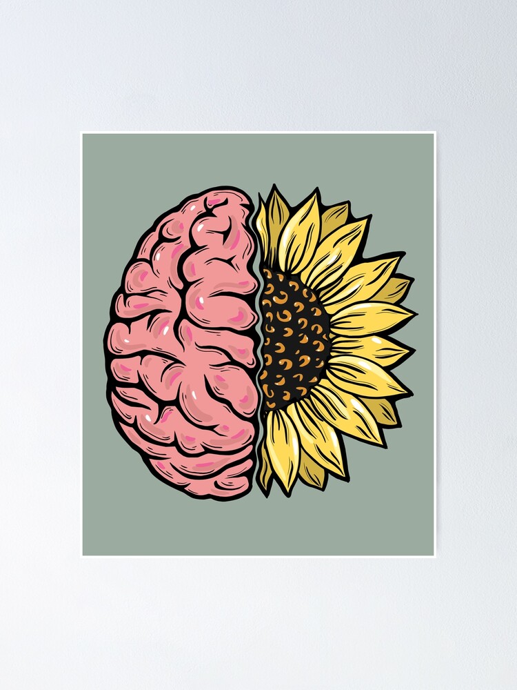 Intelligent Psychology And Mental Health Sunflowers And Brain