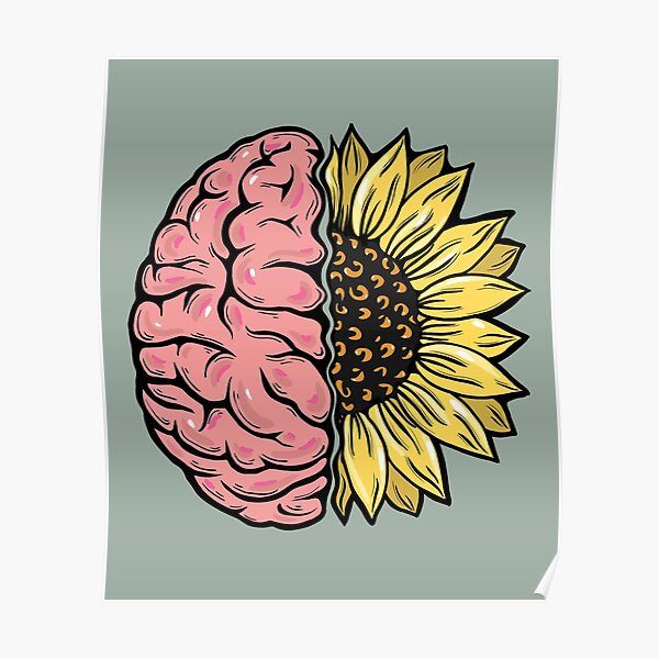 "Intelligent, psychology and mental health, Sunflowers and Brain